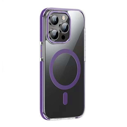 Чехол для iPhone 15 Pro, TPU + PC + TPE, Магнитный (MagSafe), AS6, HOCO, фиолетовый
