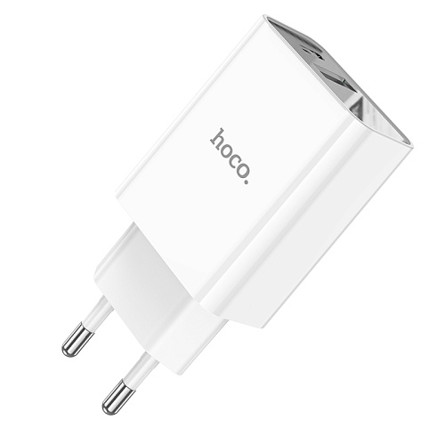 Сетевое зарядное устройство, 1 PD 20W + 1 USB 3.0 QC (C100A), HOCO, белый