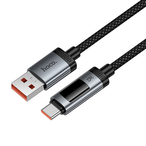 Кабель Type-C на Type-C, HOCO, U148, 240W, 1.2м, с дисплеем, черный