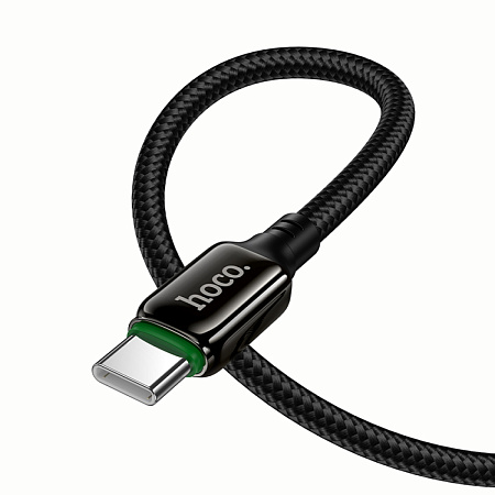 Кабель Type-C на Type-C, HOCO, X127, 1м, 60W, оплетка, черный