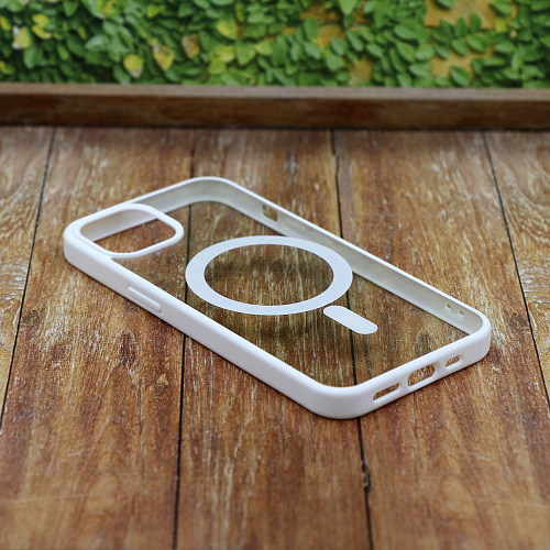 Чехол силиконовый для iPhone 14 (6.1), Магнитный (MagSafe), X-CASE, белый