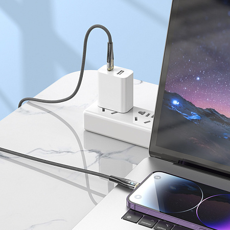 Кабель Lightning to Type-C (PD), HOCO, U121, 1м, черный