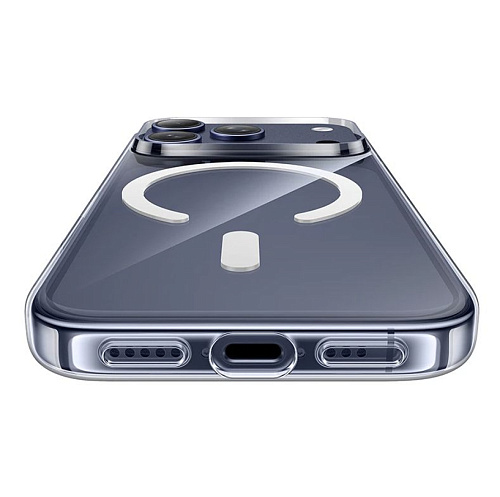 Чехол для iPhone 17 Pro Max, PC+TPU, Магнитный (MagSafe), AS4, HOCO, прозрачный