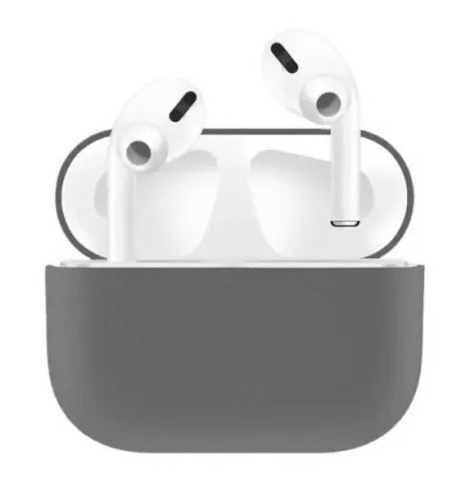 Чехол силиконовый для Airpods Pro/Pro 2, X-CASE, темно-серый (High ash)