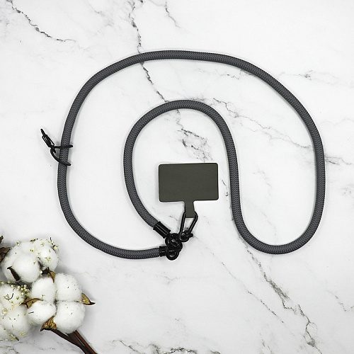 Ремешок на шею/плечо с креплением под чехол, толстый, цвет №4, серый