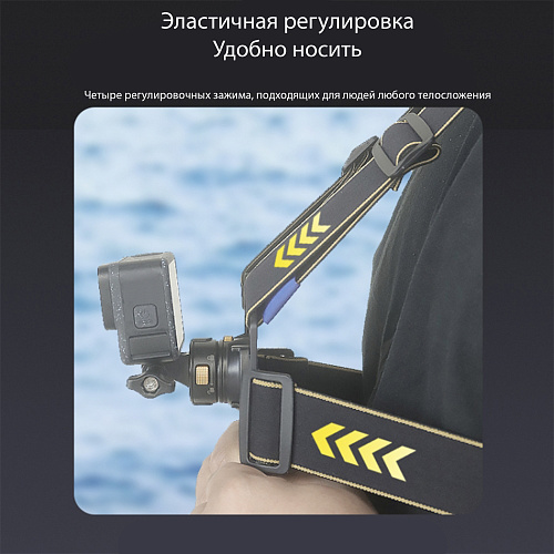 Магнитное быстроразъемное нагрудное крепление для GoPro и других экшн камер, PULUZ, черный