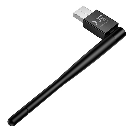 Адаптер WiFi4 USB, HI37, HOCO, 1 антенна, вес: 8.5g, цвет черный