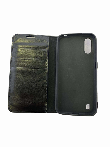 Чехол-книжка для Samsung Galaxy A01/А015,  боковой, экокожа, черный