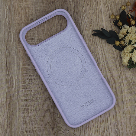 Чехол-накладка для iPhone 17 Air, Silicon Case, магнитный (MagSafe), с дизайном, без лого, X-CASE, сиреневый