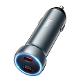 Автомобильное зарядное устройство, 2 PD 60W (Z54B), HOCO, металлический серый