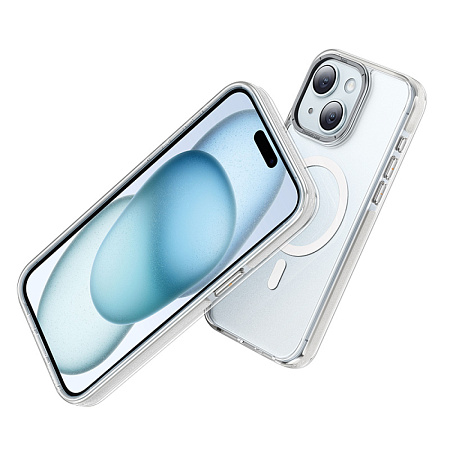 Чехол для iPhone 15, TPU + PC + TPE, Магнитный (MagSafe), AS6, HOCO, серый