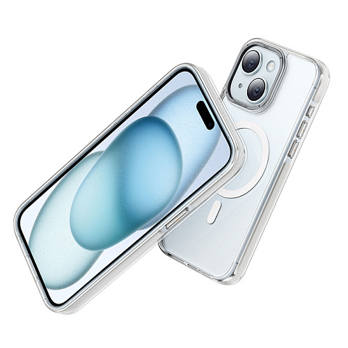 Чехол для iPhone 15, TPU + PC + TPE, Магнитный (MagSafe), AS6, HOCO, серый
