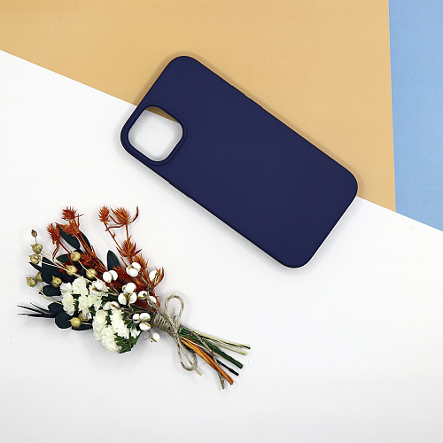 Чехол - накладка для iPhone 13 Mini, Silicon Case, без лого, темно-синий