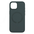 Чехол-накладка для iPhone 15, Silicon Case, магнитный (MagSafe), без лого, X-CASE, зеленый лес