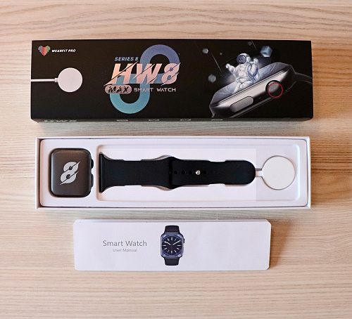 Часы Smart Watch HW8 MAX, 1.99 дюйма, 420*480 TFT, черные, голосовые вызовы, измерение давления, беспроводная зарядка