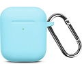 Чехол силиконовый для Airpods 1/Airpods 2 case, X-CASE, голубой с карабином