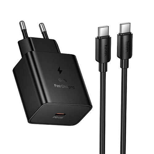Сетевое зарядное устройство, 1 PD 45W (N77), HOCO,Type-C to Type-C, черный