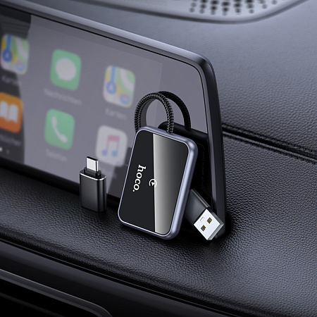 Беспроводной адаптер CarPlay (Wi-Fi) USB-A/USB-C, HU1, HOCO, черный