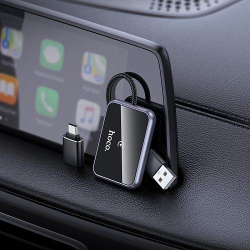 Беспроводной адаптер CarPlay (Wi-Fi) USB-A/USB-C, HU1, HOCO, черный