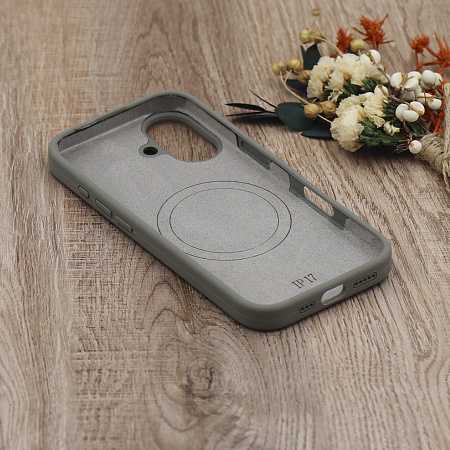 Чехол-накладка для iPhone 17, Silicon Case, магнитный (MagSafe), без лого, X-CASE, серый