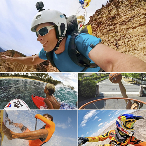 Комплект наклеек для площадок крепления GoPro и других экшн камер, 3 шт для плоских и 3 шт для изогнутых, PULUZ, черный