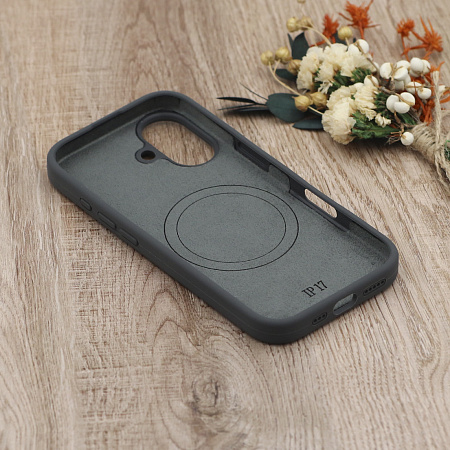 Чехол-накладка для iPhone 17, Silicon Case, магнитный (MagSafe), без лого, X-CASE, угольно-серый