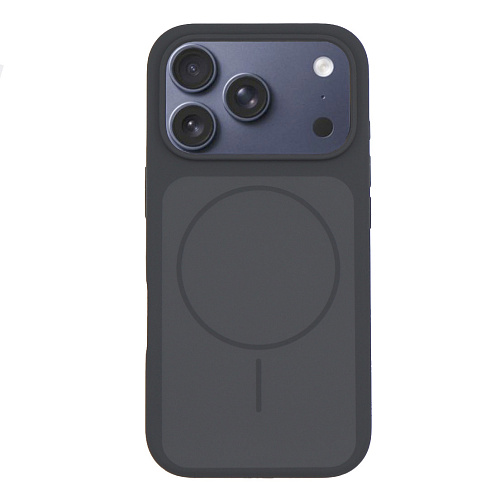 Чехол-накладка для iPhone 17 Pro Max, Silicon Case, магнитный (MagSafe), с дизайном, без лого, X-CASE, угольно-серый