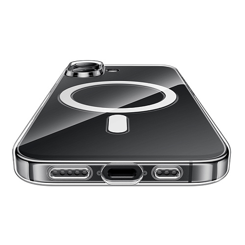 Чехол для iPhone 17, PC+TPU, Магнитный (MagSafe), AS4, HOCO, прозрачный