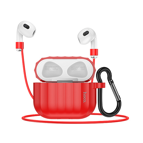 Чехол силиконовый для Airpods 3, WB22, HOCO, красный
