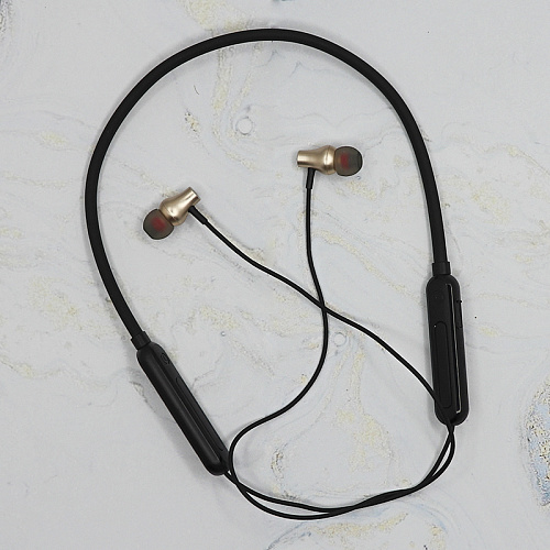 Беспроводные наушники Mosidun R18, спортивные с обручем, вакуумные, золотистый