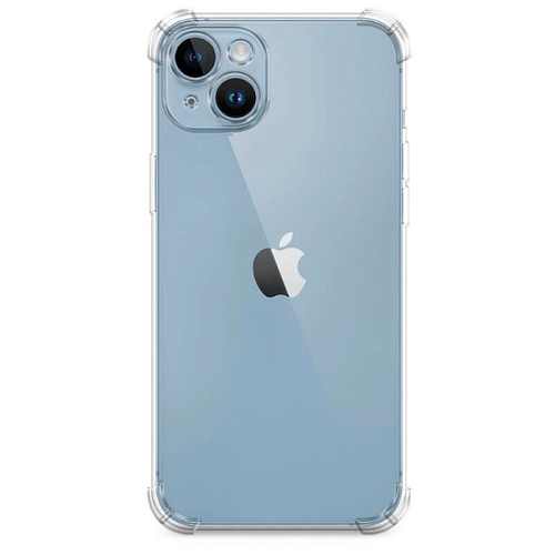 Чехол силиконовый для iPhone 14 (6.1), усиленные края, c защитой камеры, X-CASE, прозрачный