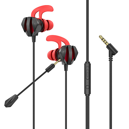 Проводные наушники M105, Sharp wire control gaming earphones, HOCO, вакуумные игровые с микрофоном, черные