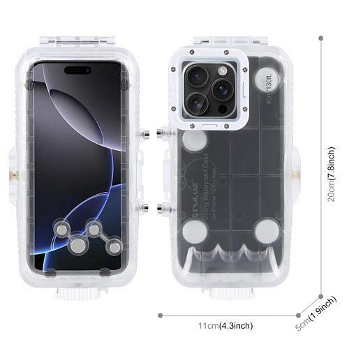 Чехол для дайвинга для IPhone 16 Pro Max, 40 м погружение, вакуумный, PULUZ