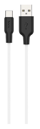 USB Кабель Type-C, HOCO, X21 Plus, 2М, силиконовый, черно-белый
