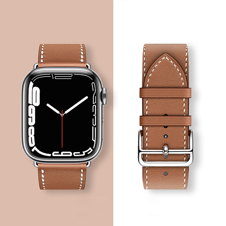 Ремешок на руку для Apple Watch 44/45/46/49 мм, HOCO, WA17, коровья кожа, коричневый