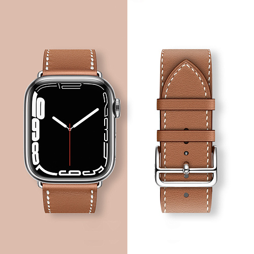 Ремешок на руку для Apple Watch 44/45/46/49 мм, HOCO, WA17, коровья кожа, коричневый