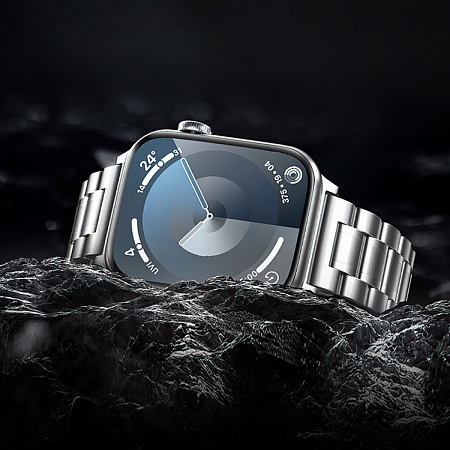 Ремешок на руку для Apple Watch 44/45/46/49 мм, HOCO, WA32, стальной, серебристый