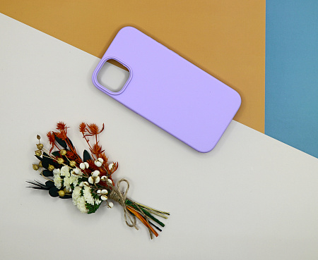 Чехол - накладка для iPhone 13, Silicon Case, без лого, сиреневый