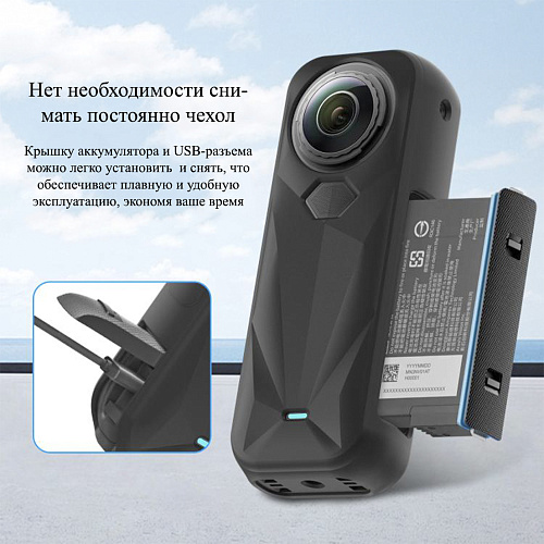Силиконовый чехол для экшн камеры Insta360 X5, PULUZ, черный