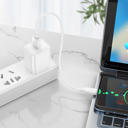 USB Кабель Type-C, HOCO, X96, 27W, 0,25м, белый