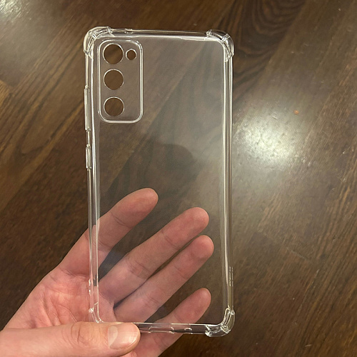 Чехол силиконовый для Samsung Galaxy S20 FE/S20 Lite, усиленные края, микс, X-CASE, прозрачный