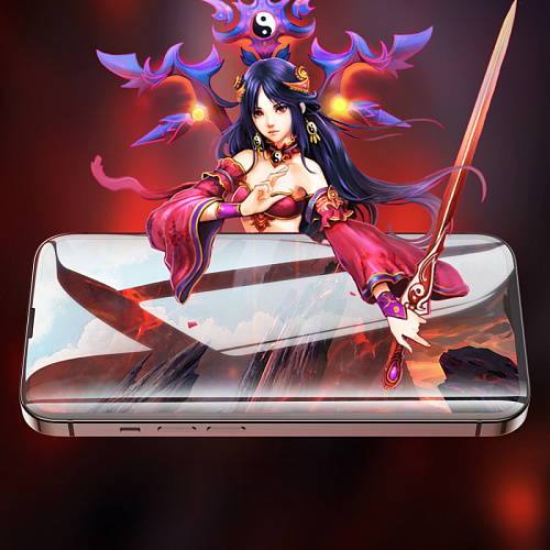 Защитное стекло на iPhone 13 (6.1)/13 Pro/14/16e, G8, HOCO, 3D Full screen fine edge anti-fall tempered glass, черное