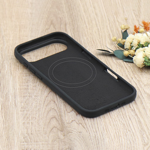 Чехол-накладка для iPhone 17 Air, Silicon Case, магнитный (MagSafe), без лого, X-CASE, черный