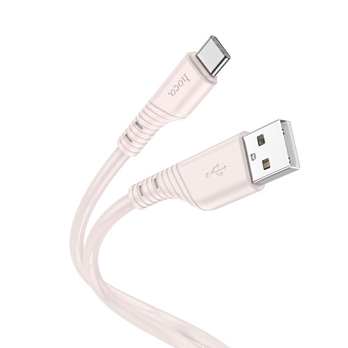 USB Кабель Type-C, HOCO, X97, 1м, силиконовый, светло-розовый