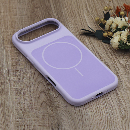 Чехол-накладка для iPhone 17 Air, Silicon Case, магнитный (MagSafe), с дизайном, без лого, X-CASE, сиреневый