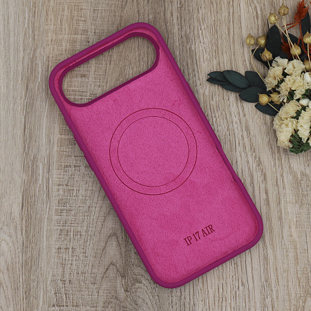 Чехол-накладка для iPhone 17 Air, Silicon Case, магнитный (MagSafe), с дизайном, без лого, X-CASE, винный