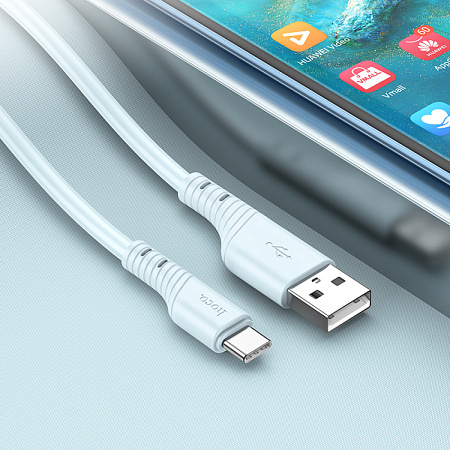 USB Кабель Type-C, HOCO, X97, 1м, силиконовый, светло-голубой