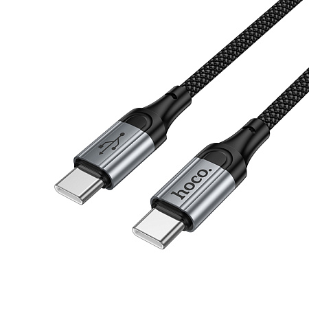 Кабель Type-C на Type-C, HOCO, X121, витой, 1.5м, 60W, черный