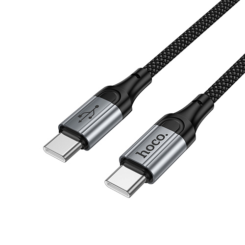 Кабель Type-C на Type-C, HOCO, X121, витой, 1.5м, 60W, черный