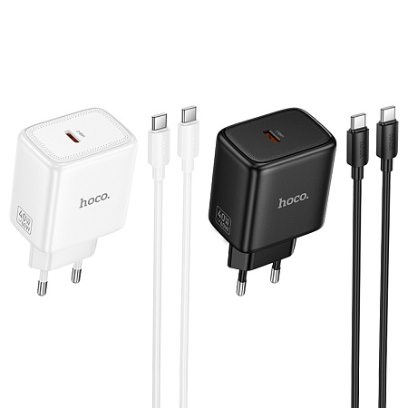 Сетевое зарядное устройство, 1 PD 40W (N83), HOCO, Type-C to Type-C, цвет белый